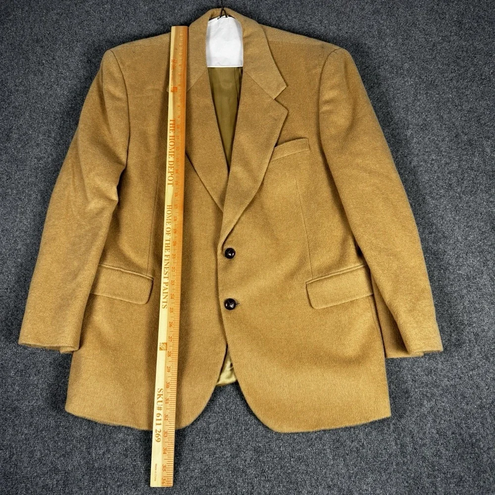 Vintage 100% Camel Hair Blazer Sport Coat Mens Size XL Gentleman Tailors Row 80s